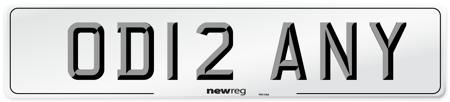 OD12 ANY Number Plate from New Reg
